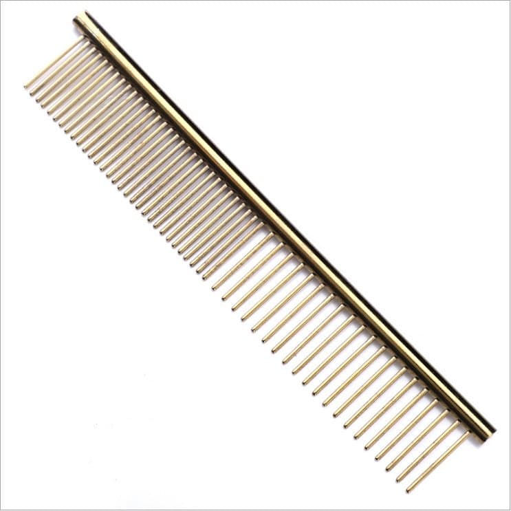 Pet Supplies Dog Comb Stainless Steel - 17x2.9 gold