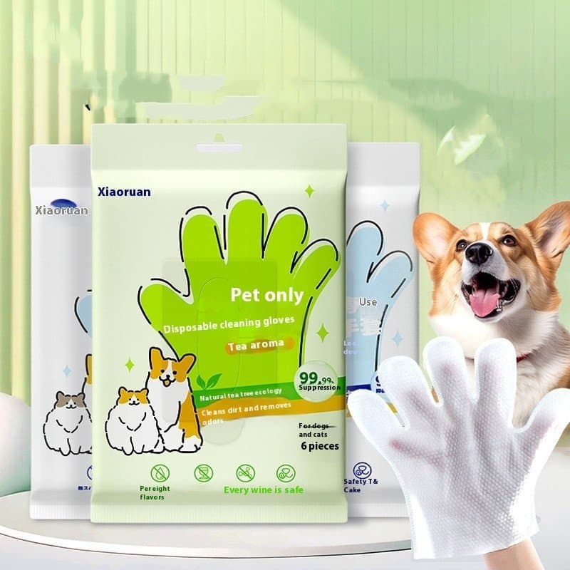 Pet Disposable Cleaning Gloves Wipes Supplies