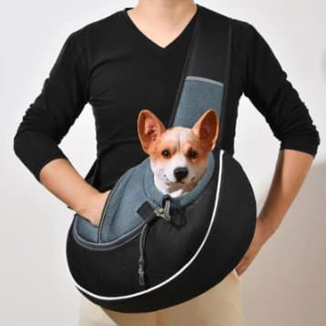 Carrying Pets Bag Women Outdoor Portable Crossbody Bag For Dogs Cats Pet Products - Black, M