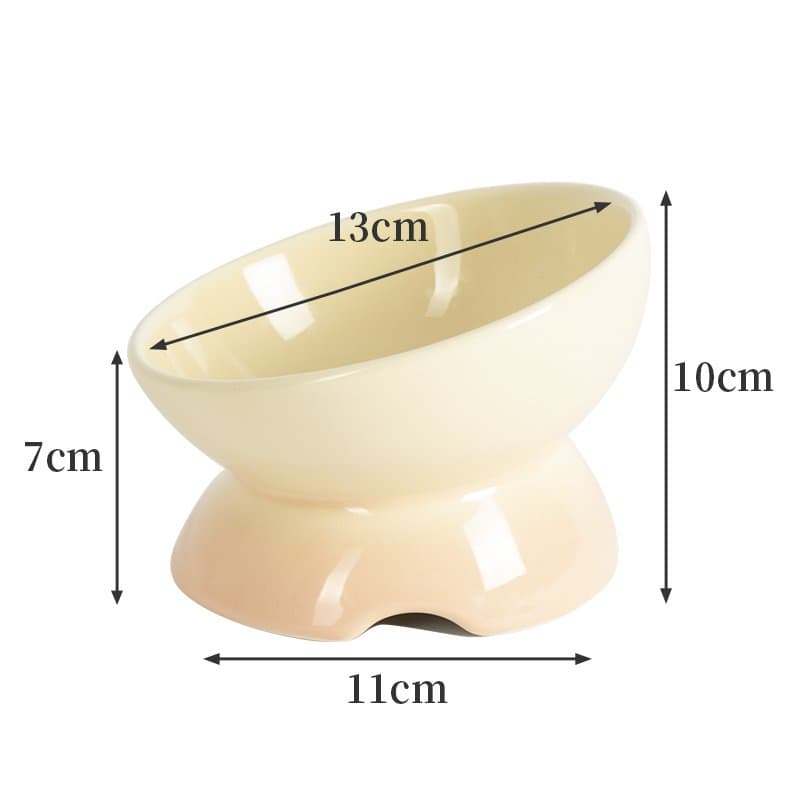 Pet Supplies For Cervical Protection Cat Bowl - Beige pink
