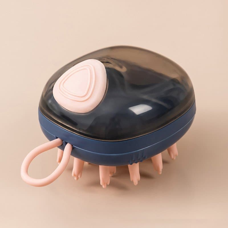 New 2 In 1 Pet Cat Dog Cleaning Bathing Massage Shampoo Soap Dispensing Grooming Brush Pets Supplies - Blue